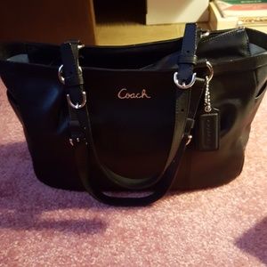 Black soft leather Coach bag